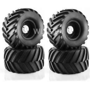 4PCS 1/10 Scale RC Monster Truck Rubber Tire w/12mm Hex Plastic Wheel Rim 133mm/73mm Rubber Rocks Tyres Set Fit for 1/10 RC Monster Truck E-Revo and Summit,MAXX, HIMOTO HSP HPI Tamiya Kyosho in Kuwait