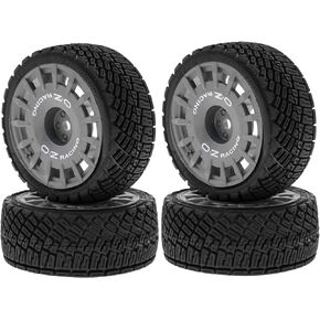 4PCS 1/10 On-Road Tires 68mm RC Rubber Tires and Plastic Wheel Rim 12mm Hex Fit for 1/10 On-Road Cars Tamiya TT01 TT02 XV01 TA06 PTG-2 HPI HSP