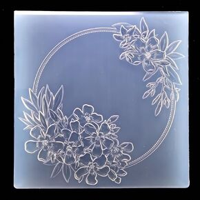 KWELLAM 3D Flowers Leaves Wreath Background Plastic Embossing Folders for Card Making Scrapbooking and Other Paper Crafts 4030101