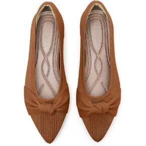 Women's Flats Shoes Pointed Toe Comfortable Ballet Dressy Knit Flat with Bow