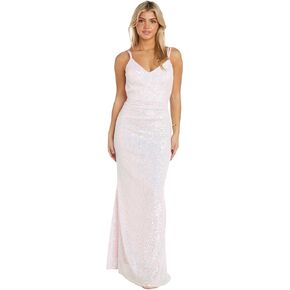 Juniors Long Iridescent Sequined Gown