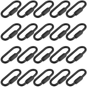20 PCS Black M4 Quick Link, Heavy Duty D Shape Chain Link, Threaded Quick Link Chain Connector for Traction, Camping, Fishing, Outdoor Equipment, 880 Lbs Capacity