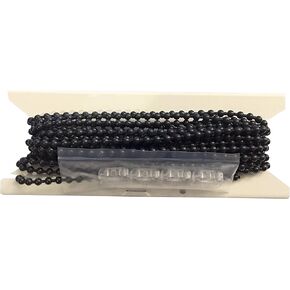 Black Plastic #10 Chain - with 2 Connectors - Blind Beaded Bead Ball (10 feet)