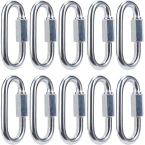 Quick Link Locking Carabiner Chain Quick Links Connector Chain Repair Links M6 1/4 inch 10pcs