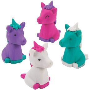 Unicorn 3D Erasers (Set of 24) Kids School Supplies and Stationery Pencil Accessories