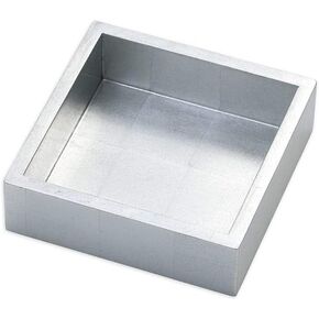 Caspari Lacquer Cocktail Napkin Holder in Silver - 1 Each