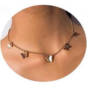 Gold Butterfly Neckalces for Women Sexy Clavicle Choker Chain Layered Butterflies Pendants Neck Accessories Fashion Jewerly