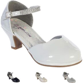 Girls White Dress Shoes for Girls Little Girls Heels Girls Dress Shoes Flower Girl Shoes for Wedding High Heels for Kids First Communion Girls Pageant Shoes for Girls Size 5
