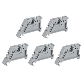 MECCANIXITY DIN Rail Mount Terminal Blocks End Stopper Screw Type Clamp Grey EW/35 Pack of 20