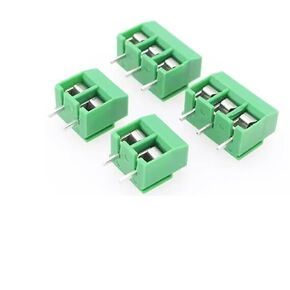 4-Pin 5mm Pitch PCB Screw Terminal Block Connector Green，Pack of 20