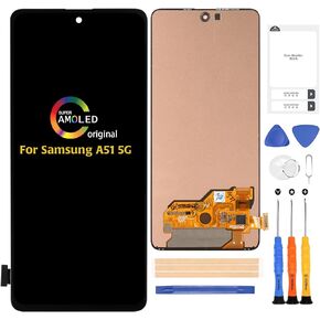 AMOLED for Samsung Galaxy A51 5G A516 LCD Display (Not for A51 4G) Touch Digitizer A516 A516N A516B A516B/DS A516U A516U1 A516F/DSN Screen Replacement Full Assembly Repair Kits+Tools