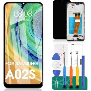 for Samsung Galaxy A02s Screen Replacement for Samsung A02s LCD Screen Replacement SM-A025A LCD Display SM-A025U Touch Digitizer with SM-A025V Assembly Repair Kits(163MM Bigger Size with Frame)