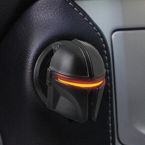 Car Ignition Button Cover, Mando The Mandalorian Star Wars General Motors Car Push to Start Button Cover Car Start and Stop Button Anti Scratch Car Switch Button Decoration Ring Car Accessories
