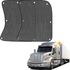 2 حزمة من أغطية نوافذ سائق الشاحنة الجانبية للنافذة الجانبية للشاحنة القابلة للسحب متوافقة مع شاحنة Freightliner فولفو VNL RV للشاحنات الدولية للحماية من الأشعة فوق البنفسجية (كوب الشفط) in Kuwait