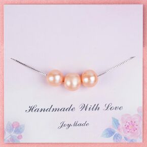 Sterling Silver Triple Freshwater Pearl Necklace: Elegant Gift for Grandma, Mother, Nana & Gigi - Perfect for Birthdays and Mother’s Day Celebrations Across Generations (Triple Pink)