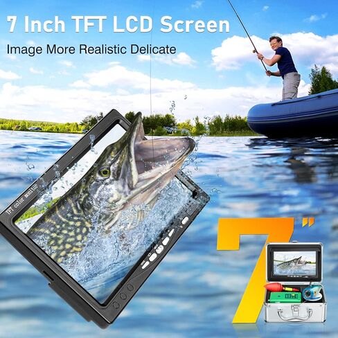Underwater Camera for Fishing,Ice Fishing Camera,1000 TVL, LCD Monitor,131ft Cable IP 68 Waterproof Underwater Fishing Camera,15 Pcs Infrared and 15 Pcs White Lights Portable Fish Finder in Kuwait