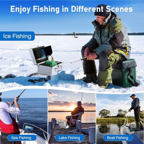Underwater Camera for Fishing,Ice Fishing Camera,1000 TVL, LCD Monitor,131ft Cable IP 68 Waterproof Underwater Fishing Camera,15 Pcs Infrared and 15 Pcs White Lights Portable Fish Finder in Kuwait