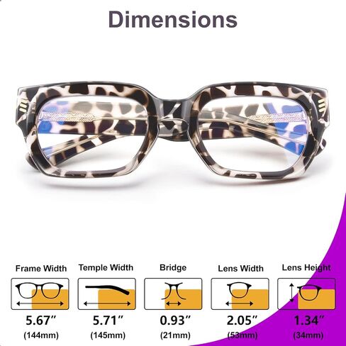 VISOONE Retro Rectangle TR90 Small Face Blue Light Blocking Glasses Computer Gaming Eyewear للنساء والرجال in Saudi Arabia