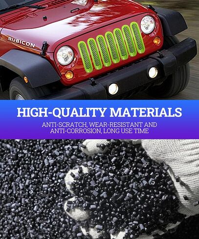 7 عبوات من شبكة الشواية الأمامية، واقيات شبكية على شكل قرص العسل، حشوات شبكية شبكية أمامية، متوافقة مع 2007-2015 JK JKU ببابين و4 أبواب (أسود) in Kuwait