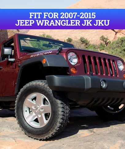 7 عبوات من شبكة الشواية الأمامية، واقيات شبكية على شكل قرص العسل، حشوات شبكية شبكية أمامية، متوافقة مع 2007-2015 JK JKU ببابين و4 أبواب (أسود) in Kuwait