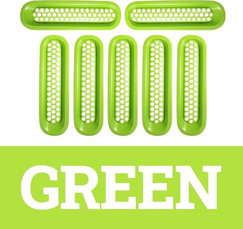 7 عبوات من شبكة الشواية الأمامية، واقيات شبكية على شكل قرص العسل، حشوات شبكية شبكية أمامية، متوافقة مع 2007-2015 JK JKU ببابين و4 أبواب (أسود) in Kuwait