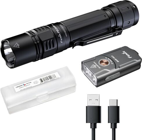 Fenix PD36R Pro Tactical Flashlight and Backup Light Kit, 2800 Lumen USB-C Rechargeable E03R V2.0 EDC Keychain Light and Lumentac Organizer in Saudi Arabia