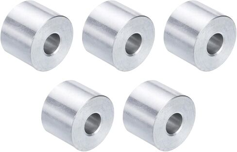 uxcell 5pcs Aluminum Spacer 3/8" Bore x 1" OD x 3/4" Length Screw Standoff Bushing Plain Finish Round Metal Spacer for 3/8 ID Screws Bolts and Rods in Saudi Arabia