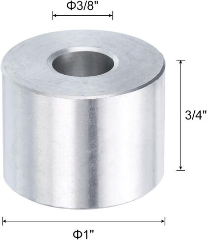 uxcell 5pcs Aluminum Spacer 3/8" Bore x 1" OD x 3/4" Length Screw Standoff Bushing Plain Finish Round Metal Spacer for 3/8 ID Screws Bolts and Rods in Saudi Arabia