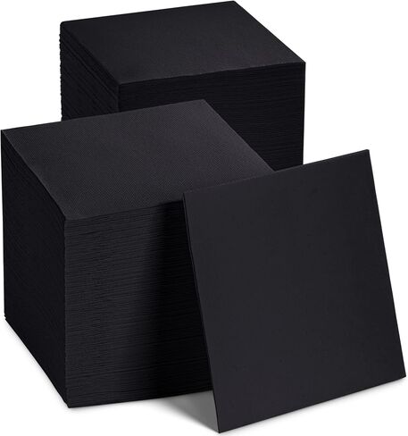 Disposable Luncheon Napkins Black Paper, [200 Pack] 15" x 15" 2-Ply Quilted Black Dinner Napkins For Weddings, Reception, Party Or Event in Saudi Arabia