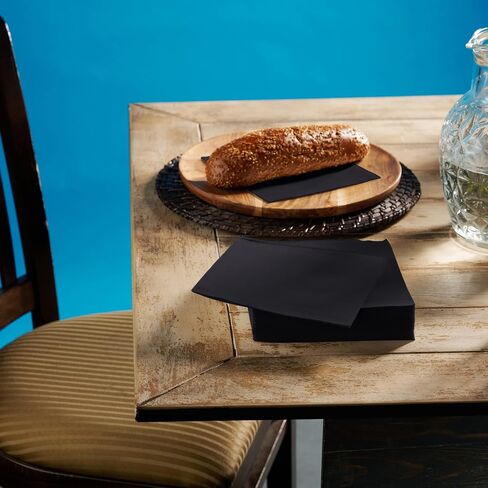 Disposable Luncheon Napkins Black Paper, [200 Pack] 15" x 15" 2-Ply Quilted Black Dinner Napkins For Weddings, Reception, Party Or Event in Saudi Arabia