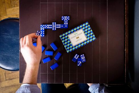 لعبة بلاط الدومينو الكلاسيكية المزدوجة الستة من ريدليز AGAM083 للأطفال والكبار، 28 قطعة، أزرق in Kuwait