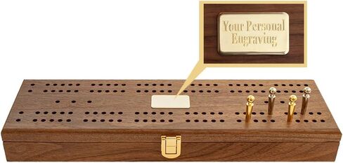 Alex Cramer 'Mariner' Domino Set with Black Walnut Case - 28 Premium Quality Double Six Dominoes Set with 2 18-Karat Gold-Plated & 2 Nickel-Plated Scoring Pegs in Kuwait