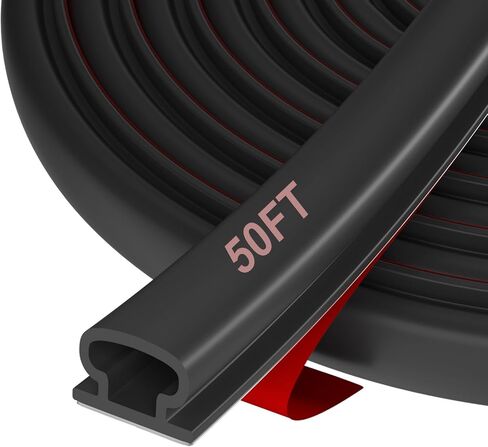 Weather Stripping Door Seal Strip for Door Frame, Self-Adhesive Insulation Rubber Door Soundproofing Strip, Window Weather Stripping Tape for Front Exterior Door (10Ft/3.05M, Black) in Saudi Arabia