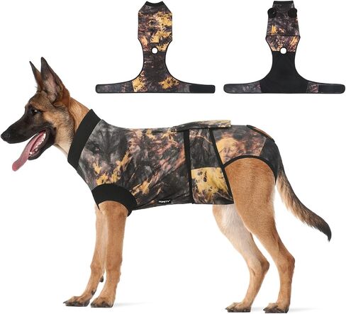 Jiupety Dog Recovery Suit Adjustable, Dog Bodysuit for Abdominal Wound After Surgery, Substitute E-Collar, M Size, Anti-Licking Surgical Dog Onesies, Camo. in Saudi Arabia