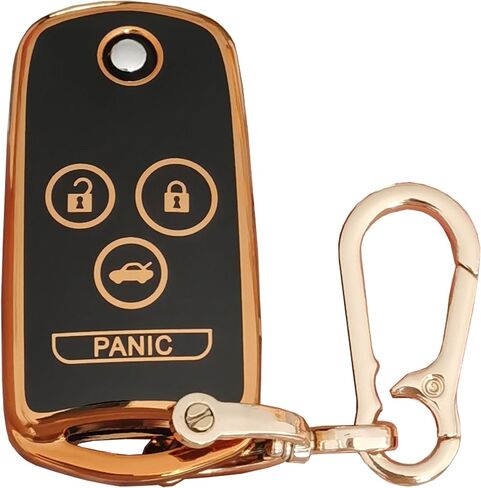 غطاء TPU لمفتاح Acura Key Fob متوافق مع Honda Accord Acura MDX Acura RDX Acura TL Acura TSX Acura ZDX (أسود-H-b) in Kuwait
