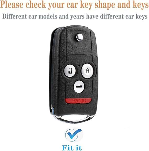 غطاء TPU لمفتاح Acura Key Fob متوافق مع Honda Accord Acura MDX Acura RDX Acura TL Acura TSX Acura ZDX (أسود-H-b) in Kuwait