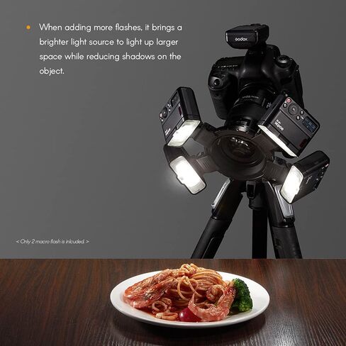 Godox MF12-K2 Macro Flash + MF-DB Flash Mount 2.4G وضع TTL M اللاسلكي مع مرشح الألوان، الحذاء البارد، حامل فلاش للصورة، التصوير الفوتوغرافي الماكرو، تصوير الأسنان لكاميرات نيكون/سوني/كانون in Saudi Arabia