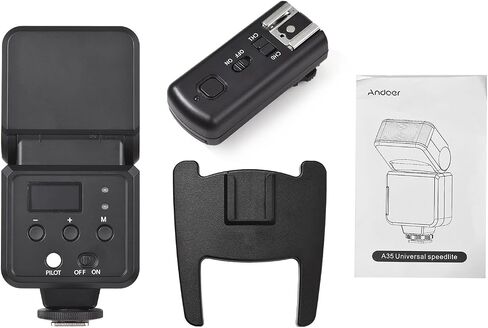 Andoer A35 Camera Flash Speedlite Wireless لكاميرات Canon وSony وNikon وPanasonic وOlympus وPentax وغيرها من كاميرات DSLR - تتميز بـ GN32، ووقت إعادة التدوير من 1 إلى 4 ثوانٍ، وحذاء ساخن عالمي، وجهاز إرسال الزناد in Saudi Arabia