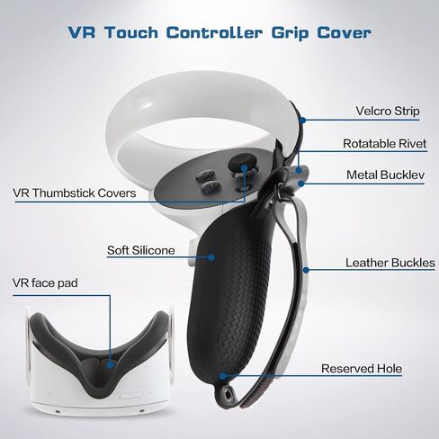 VR Controller Grip Cover and VR Silicone Face Pad Accessories for Meta/Oculus Quest 2 in Saudi Arabia