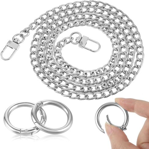 Amabro Replacement Purse Chain Strap Handbag Flat Chains with Metal Buckles 47.2“Shoulder Straps Chains DIY Bag Making Crafts(Gold) in Saudi Arabia