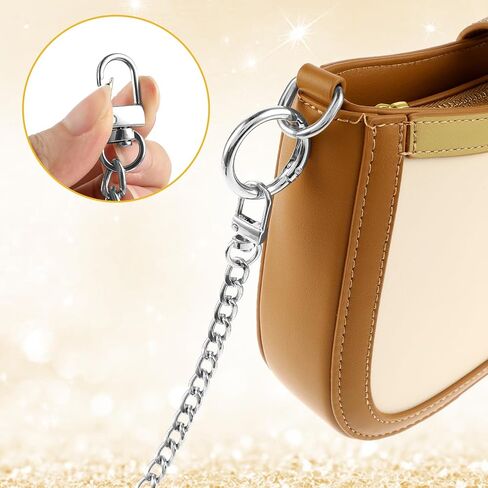 Amabro Replacement Purse Chain Strap Handbag Flat Chains with Metal Buckles 47.2“Shoulder Straps Chains DIY Bag Making Crafts(Gold) in Saudi Arabia