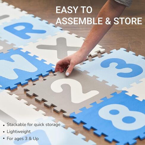 مجموعة سجادة اللعب ABC من إسفنج EVA الناعم من Tadpoles مكونة من 36 قطعة، متعددة/أساسية، 74 × 74 (36 قدم مربع) in Kuwait