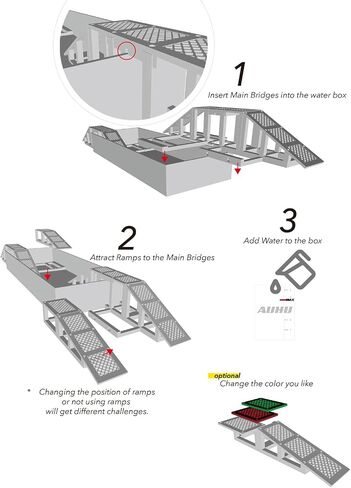 RC Crawling Wading Water Challenge Obstacle Bridge for 1/18 1/24 Scale RC Crawler Truck (No Vehicle Included) in Saudi Arabia
