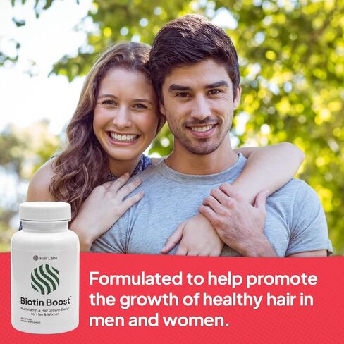 مكمل البيوتين لتعزيز نمو الشعر، 60 قيراط | فيتامينات تساقط الشعر للنساء والرجال | كبسولات بيوتين 5000 ميكروجرام مع أشواغاندا والكيراتين وعشب ذيل الحصان والمزيد | تقوية وتحفيز إعادة نمو الشعر in Kuwait