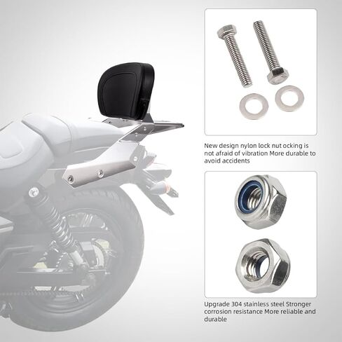 Powersports Sissy Bar مع رف أمتعة بنمط علم مسند الظهر لسيارة Honda VTX 1300C 1800 F C 2005-09 (فضي) in Kuwait