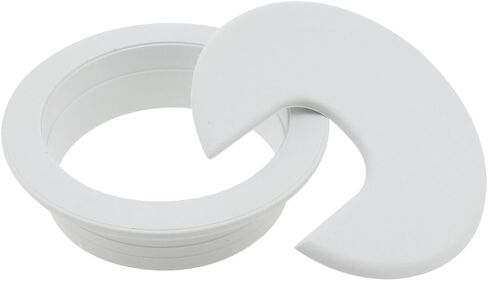 4 قطع بحلقات معدنية للمكتب مقاس 2 بوصة، غطاء فتحة كابل لمكتب المكتب، ومراكز الترفيه، وحوامل التلفزيون، وطاولات الكمبيوتر (أبيض) in Kuwait