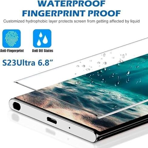 [3+2 حزمة] واقي شاشة Galaxy S23 Ultra، زجاج مقوى مقاوم للخدش 9H، دعم بصمات الأصابع بالموجات فوق الصوتية، لهاتف Samsung Galaxy S23 Ultra 5G 6.8 بوصة واقي شاشة زجاجي in Kuwait