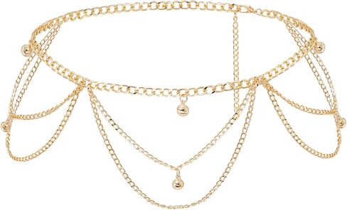 Waist Chain for Women Metal Waist Belt Tassel Belly Link in Saudi Arabia