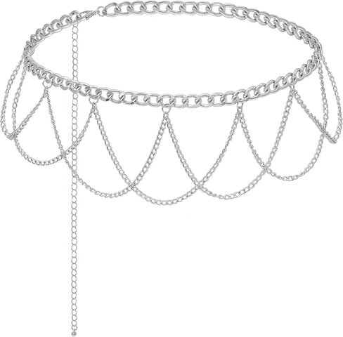 Waist Chain for Women Metal Waist Belt Tassel Belly Link in Saudi Arabia