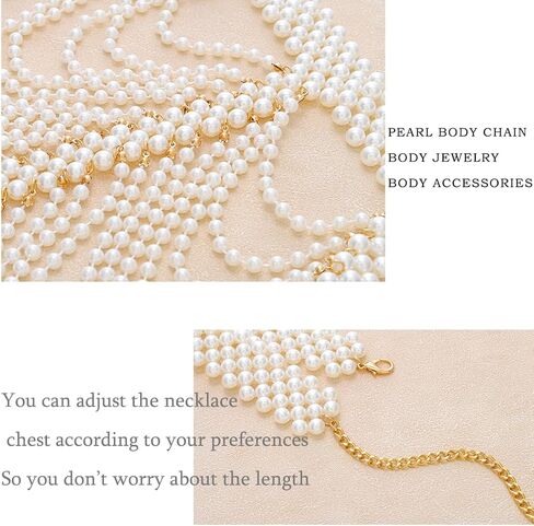 لؤلؤة الكتف القلائد اللؤلؤ مجوهرات الجسم مثير شرابات الجسم سلسلة الصيف شاطئ الجسم اكسسوارات الهذيان ملهى ليلي سلاسل الجسم in Kuwait